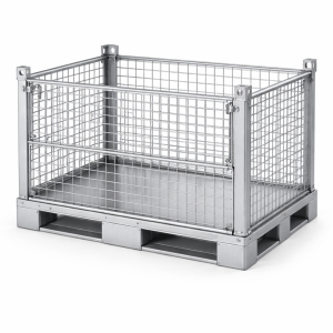 Caisse palette métallique grillagée