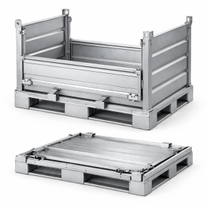 Caisse palette métallique pliable